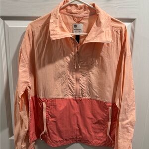 All in Motion Women's Peach and Coral Packable Wind/Water Resistant Jacket